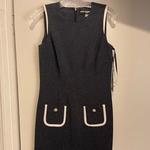 Karl Lagerfeld Navy Button Shift Dress